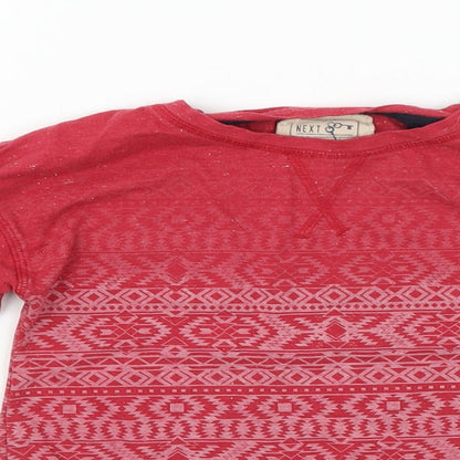 NEXT Girls Red Argyle/Diamond  Basic T-Shirt Size 5 Years