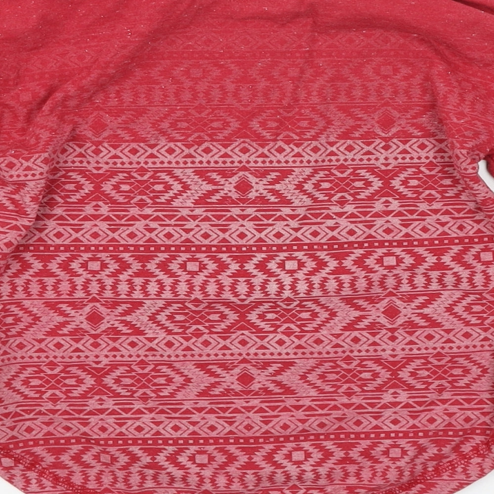 NEXT Girls Red Argyle/Diamond  Basic T-Shirt Size 5 Years