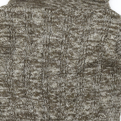 Brand and care label for Shy women’s brown jumper, size L