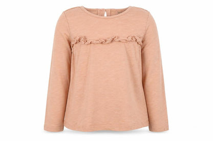 Front view of Next girls’ pink basic t-shirt, size 5-6, years