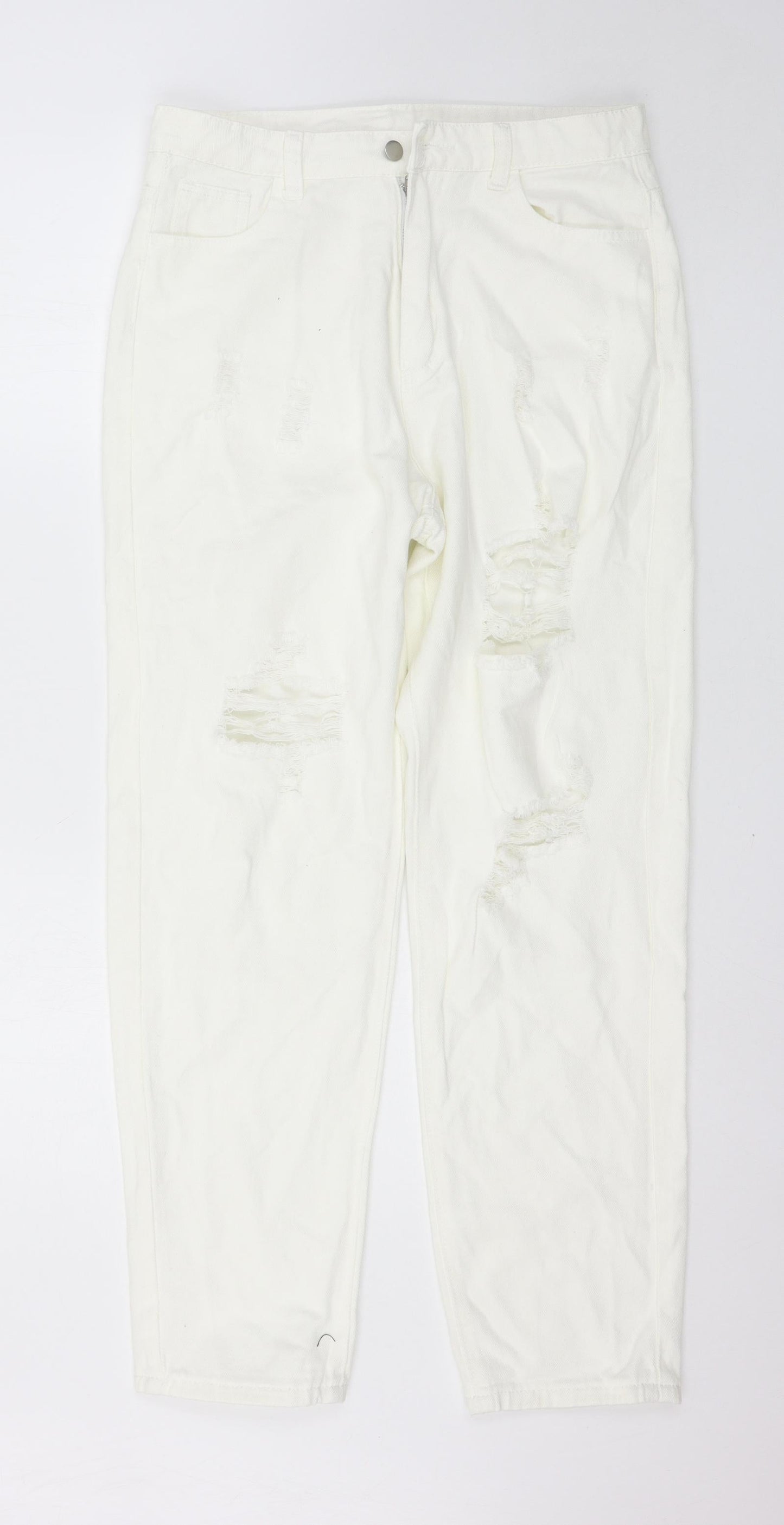 SheIn Womens White   Straight Jeans Size L L30 in
