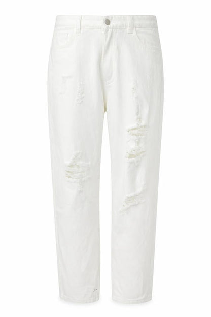 Womens UK Size L SheIn Regular Fit Straight White Jeans