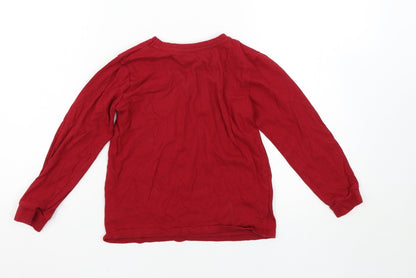 Back view of Nutmeg girls’ red solid top pyjama top, size 6-7, years