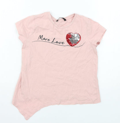 George Girls Pink   Basic T-Shirt Size 7-8 Years