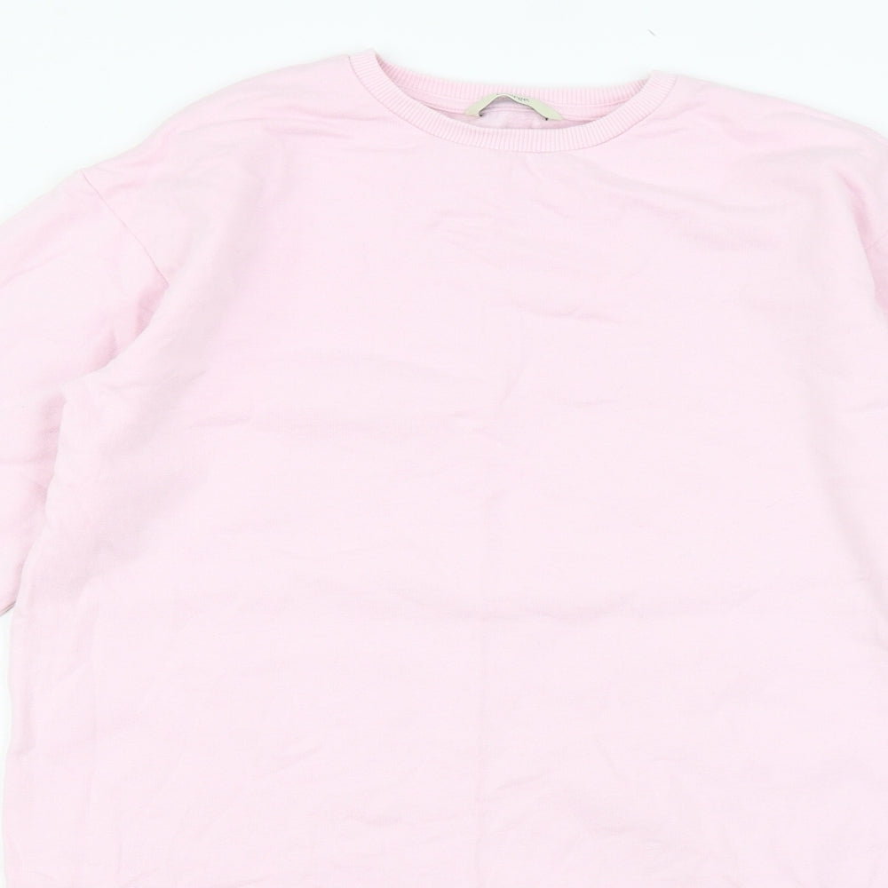 Close-up detail of George women’s pink pullover sweatshirt, size M