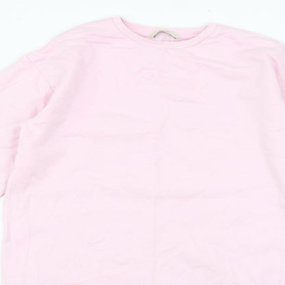 Close-up detail of George women’s pink pullover sweatshirt, size M