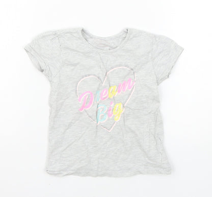 Primark Girls Grey   Basic T-Shirt Size 4-5 Years