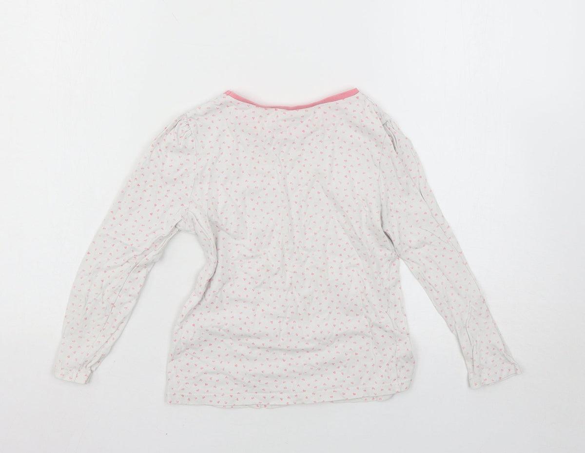 Back view of George girls’ white spotted basic t-shirt, size 6-7, years
