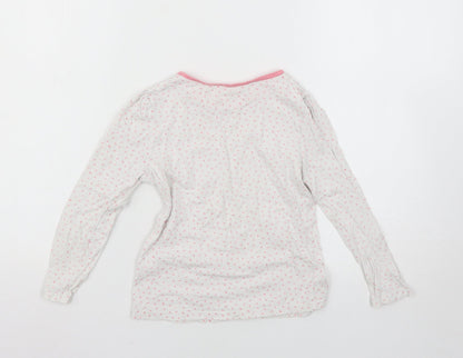 Back view of George girls’ white spotted basic t-shirt, size 6-7, years