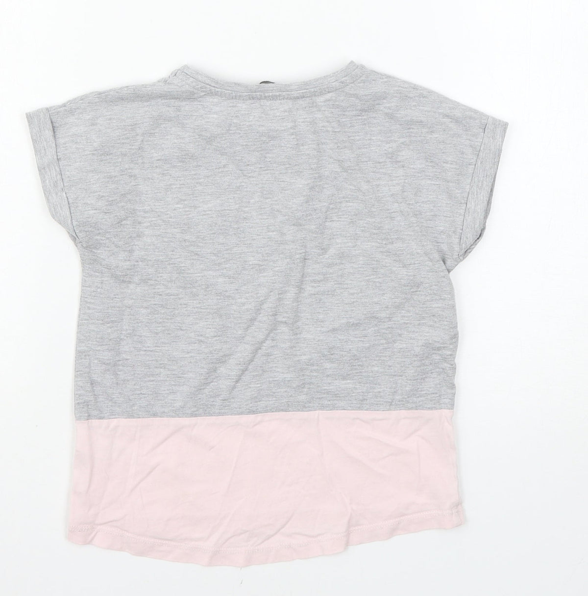 Back view of George girls’ multicoloured basic t-shirt, size 5-6, years