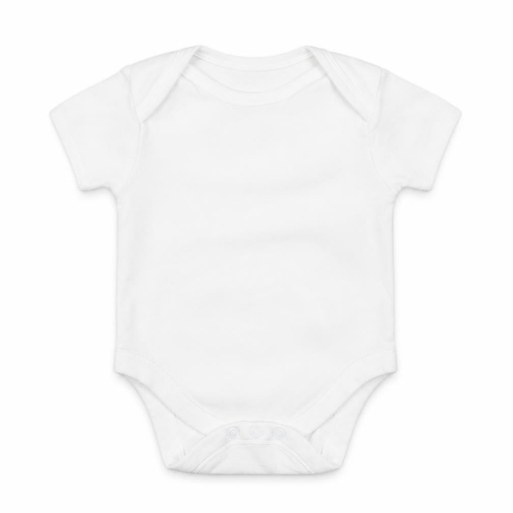 Front view of Primark Baby White Babygrow One-Piece, size 3-6, Months