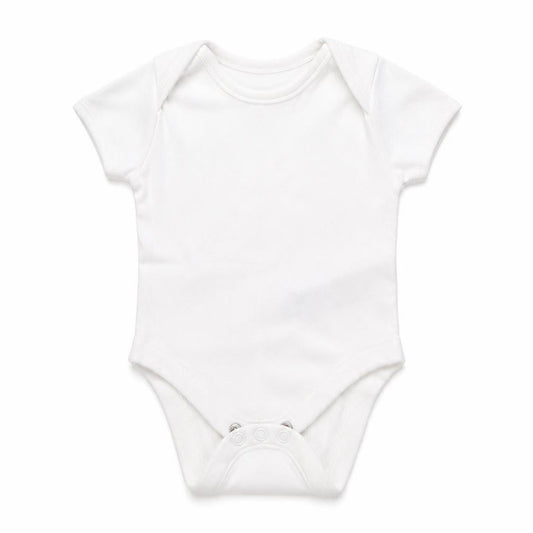 Front view of Primark Baby White Babygrow One-Piece Size Newborn