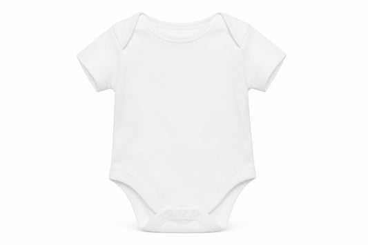 Front view of Primark Baby White Babygrow One-Piece, size 3-6, Months