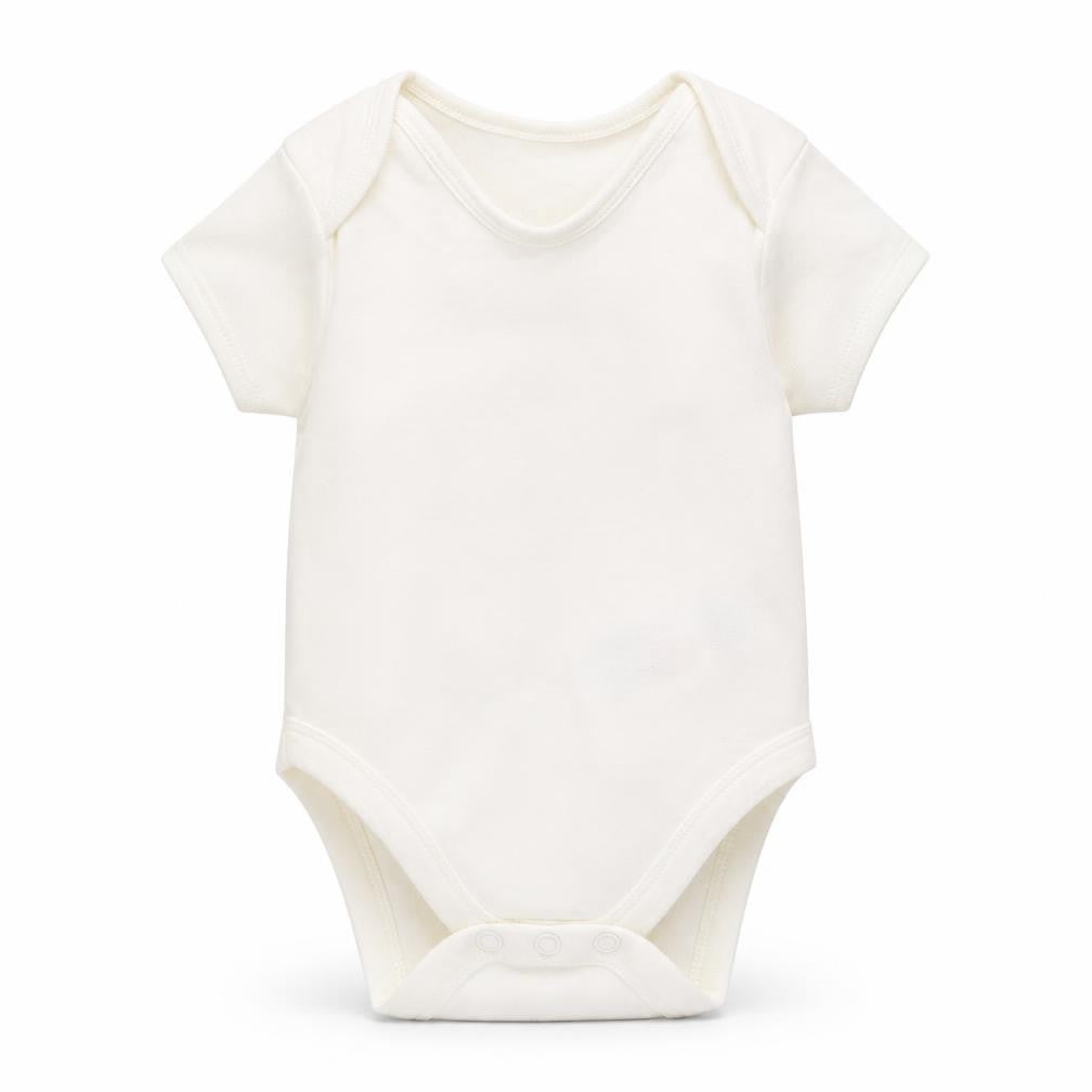 Front view of Primark Baby White Babygrow One-Piece, size 0-3, Months