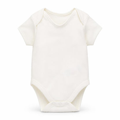 Front view of Primark Baby White Babygrow One-Piece, size 0-3, Months