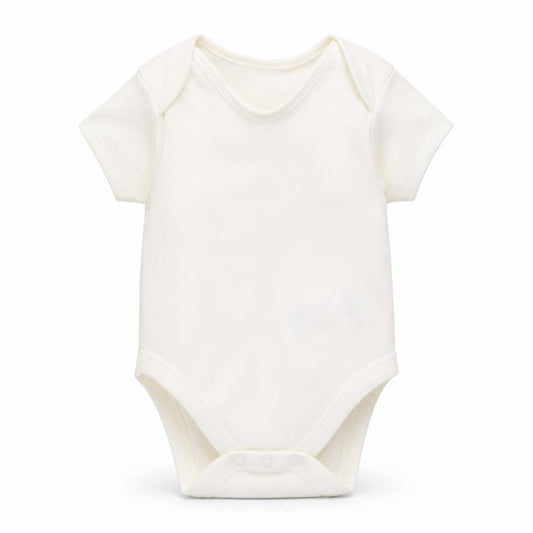 Front view of Primark Baby White Babygrow One-Piece, size 0-3, Months
