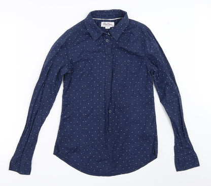 Womens UK Size S Preworn Blue Basic Button-Up