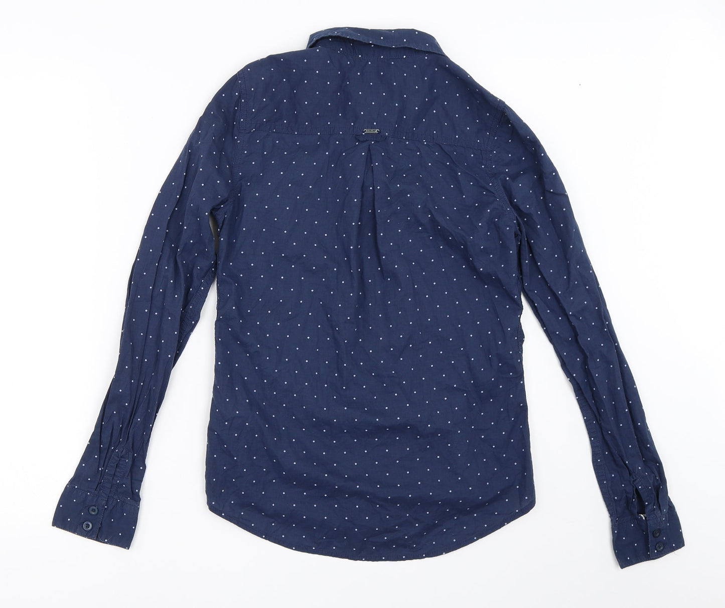 Womens UK Size S Preworn Blue Basic Button-Up