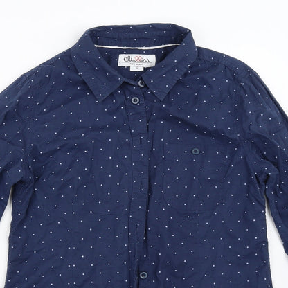 Womens UK Size S Preworn Blue Basic Button-Up