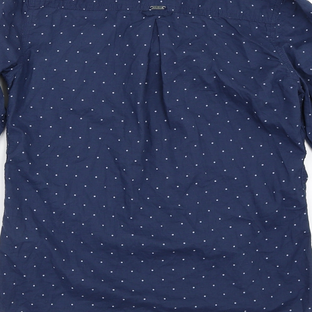 Womens UK Size S Preworn Blue Basic Button-Up