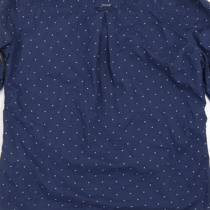 Womens UK Size S Preworn Blue Basic Button-Up