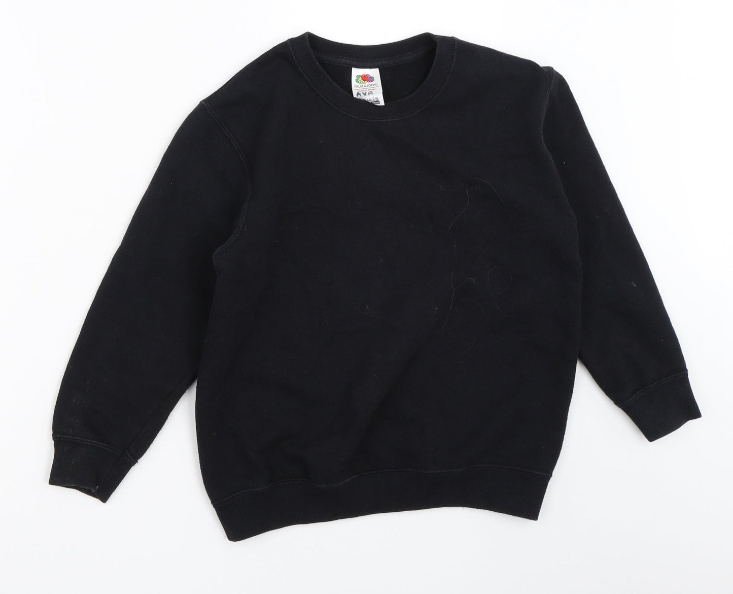 Fruit of the Loom Boys Black   Pullover Sweatshirt Size 7-8 Years