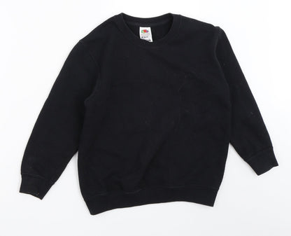 Fruit of the Loom Boys Black   Pullover Sweatshirt Size 7-8 Years