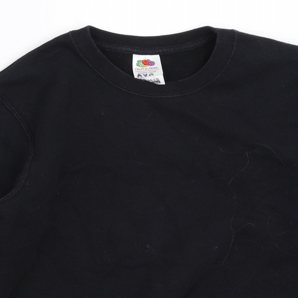Fruit of the Loom Boys Black   Pullover Sweatshirt Size 7-8 Years