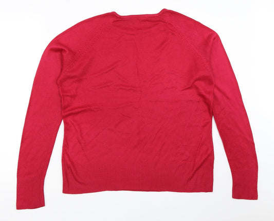 Womens UK Size 14 Papaya Pink Pullover Jumper