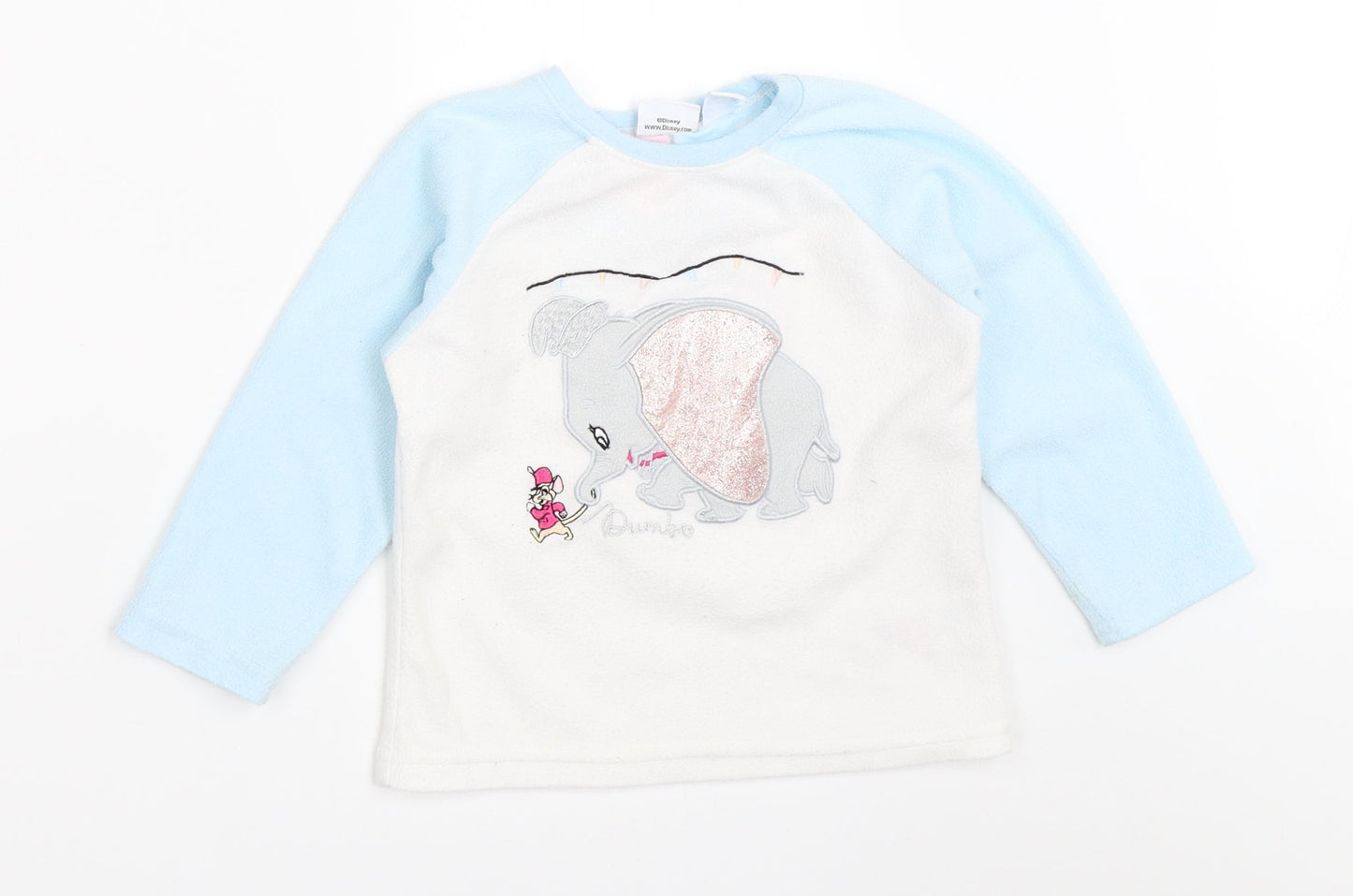 Primark Girls White Colourblock  Top Pyjama Top Size 2-3 Years  - dumbo
