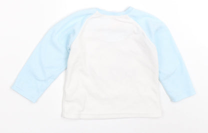 Primark Girls White Colourblock  Top Pyjama Top Size 2-3 Years  - dumbo