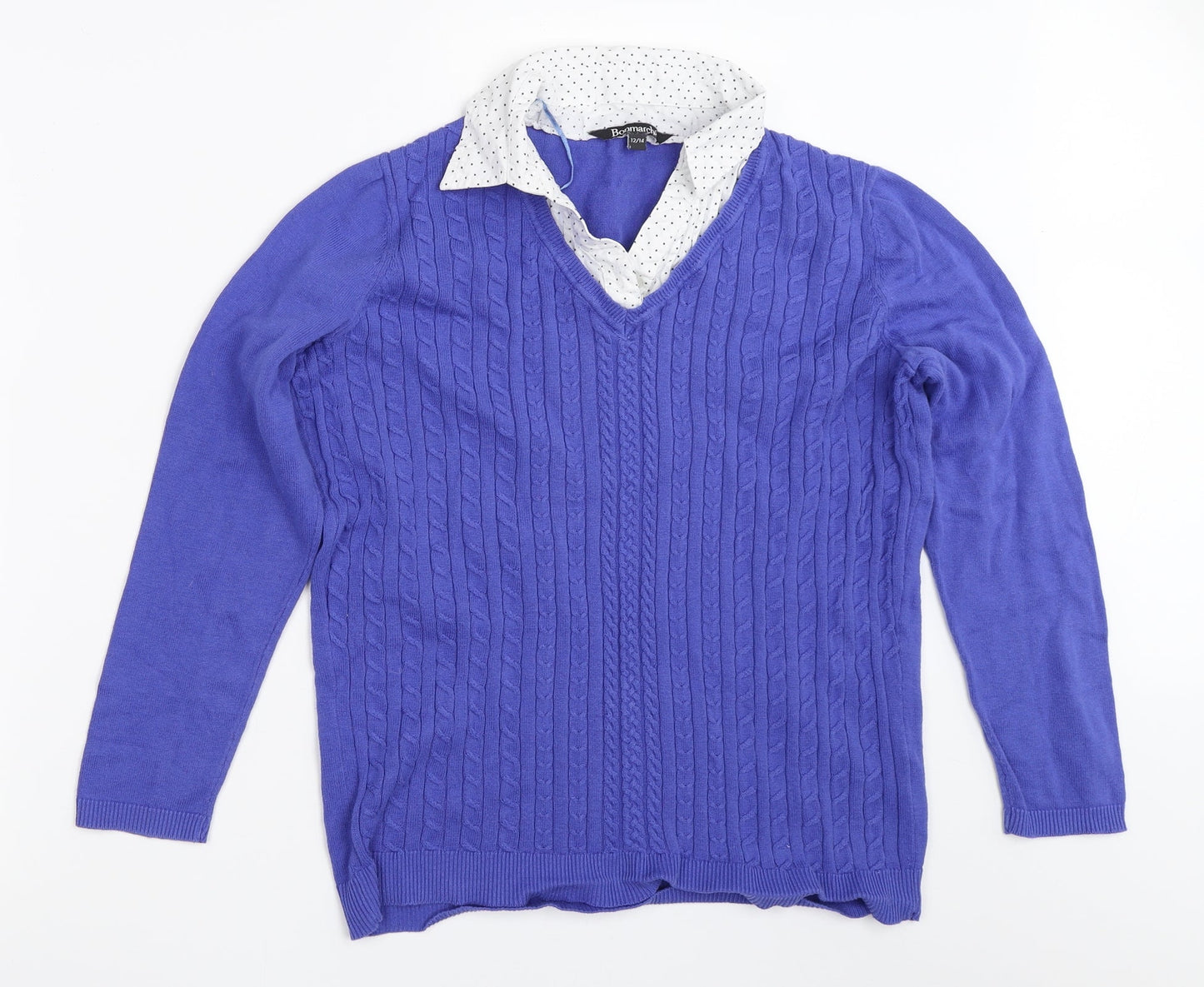 Womens UK Size 12 Bonmarché Blue Pullover Jumper
