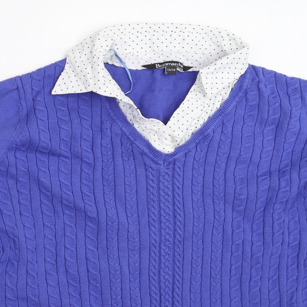 Womens UK Size 12 Bonmarché Blue Pullover Jumper
