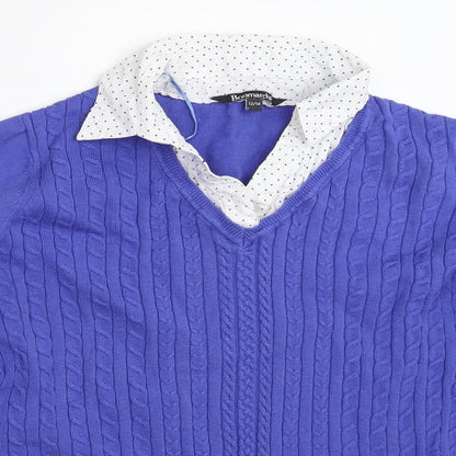 Womens UK Size 12 Bonmarché Blue Pullover Jumper