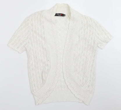 Womens UK Size S Pure Fashion White Cardigan Jumper