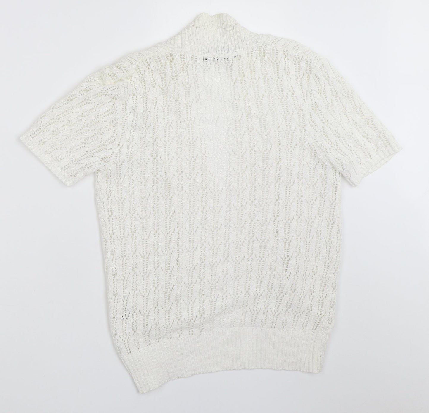 Womens UK Size S Pure Fashion White Cardigan Jumper