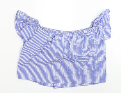 Womens UK Size XS Zara Blue Basic Blouse