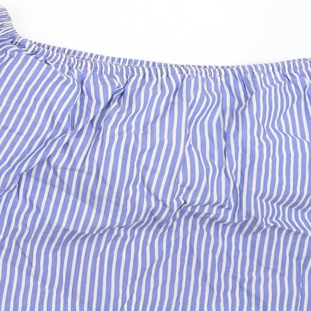 Womens UK Size XS Zara Blue Basic Blouse
