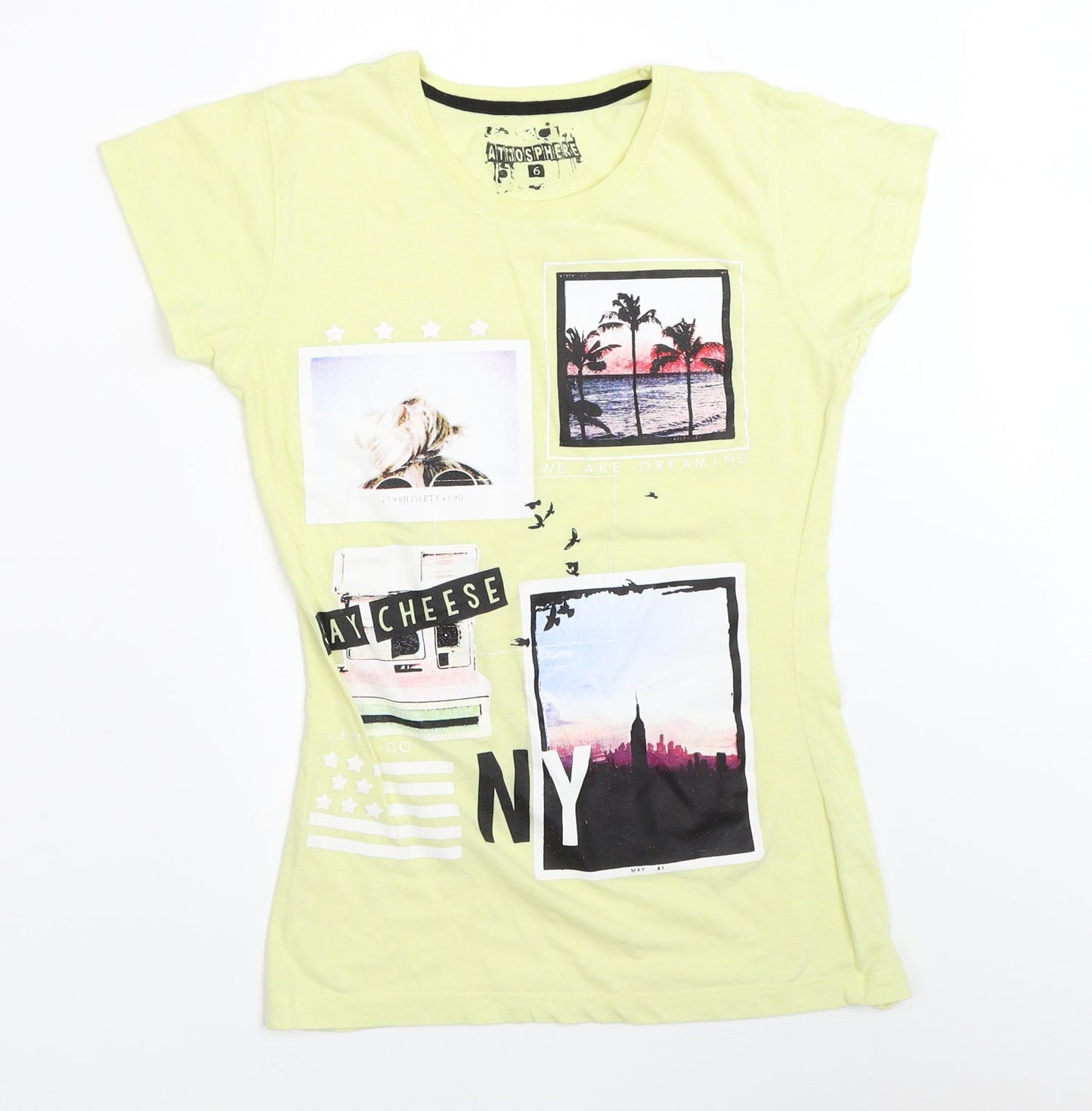 Atmosphere Womens Yellow   Basic T-Shirt Size 6