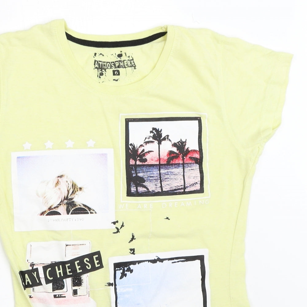 Atmosphere Womens Yellow   Basic T-Shirt Size 6