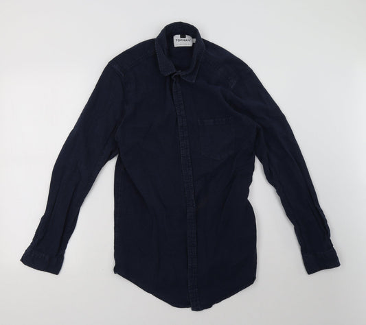 Topman Mens Blue    Button-Up Size L