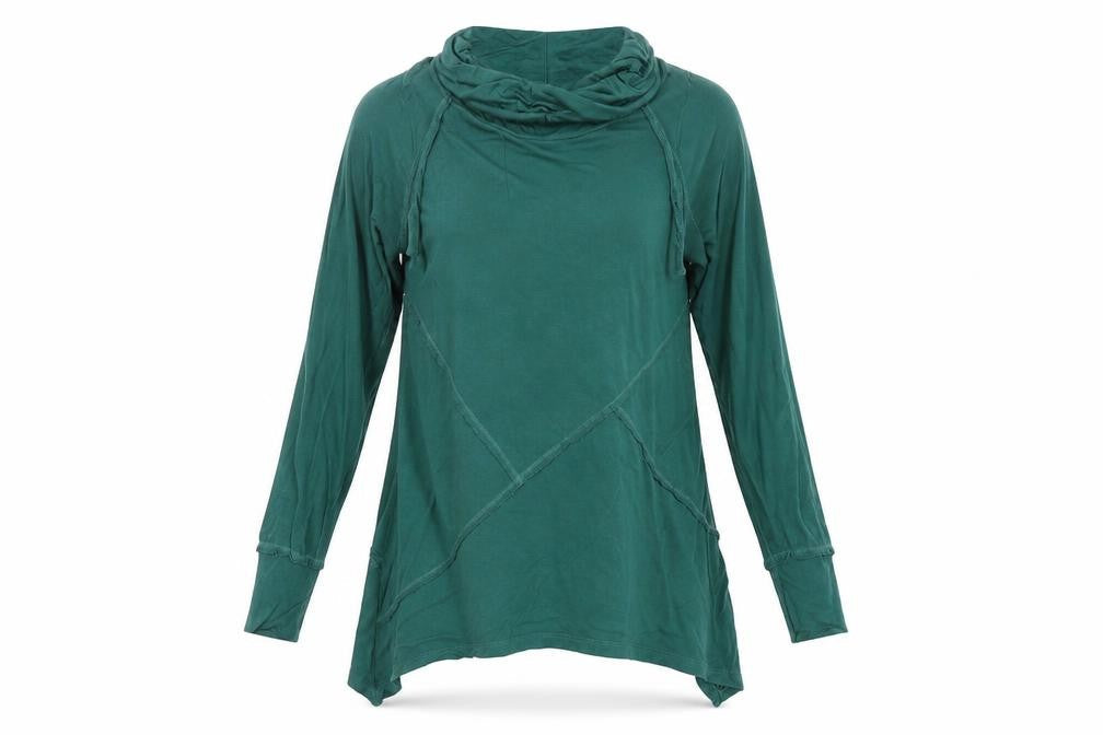 Front view of Verve Ami women’s green pullover sweatshirt, size S