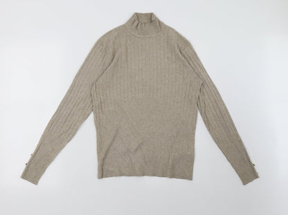 Additional front view of Marks & Spencer women’s beige pullover sweatshirt, size UK 14