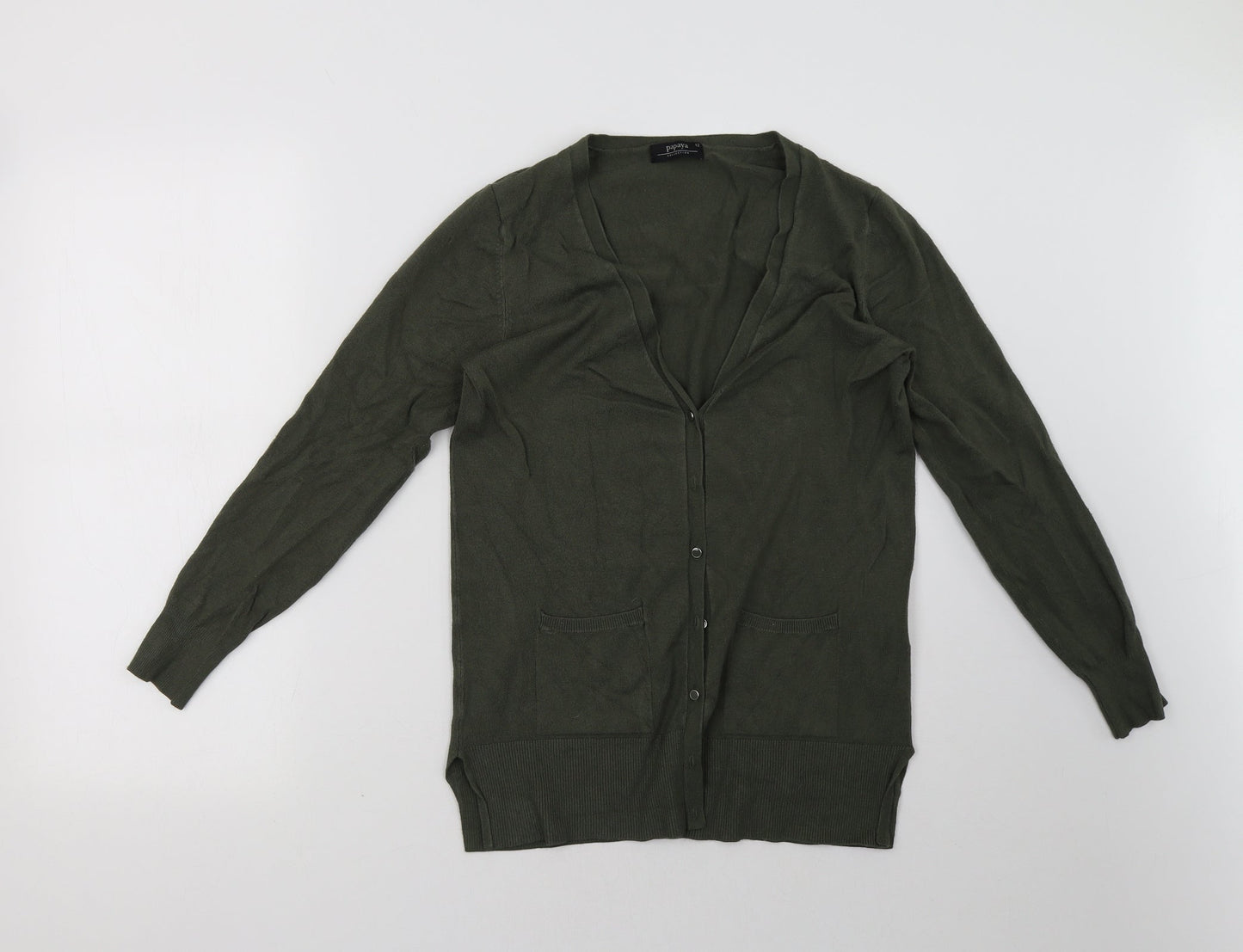 Womens UK Size 10 Matalan Green Cardigan Jumper