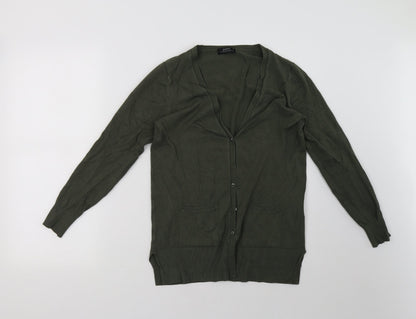 Womens UK Size 10 Matalan Green Cardigan Jumper