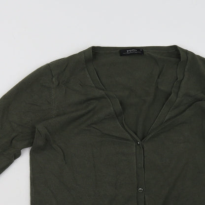 Womens UK Size 10 Matalan Green Cardigan Jumper