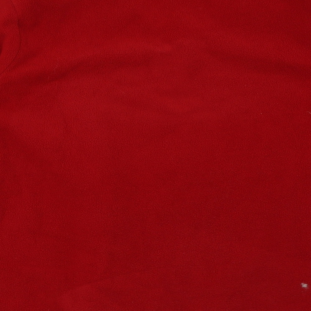 Brand and care label for Old Navy women’s red pullover sweatshirt, size M