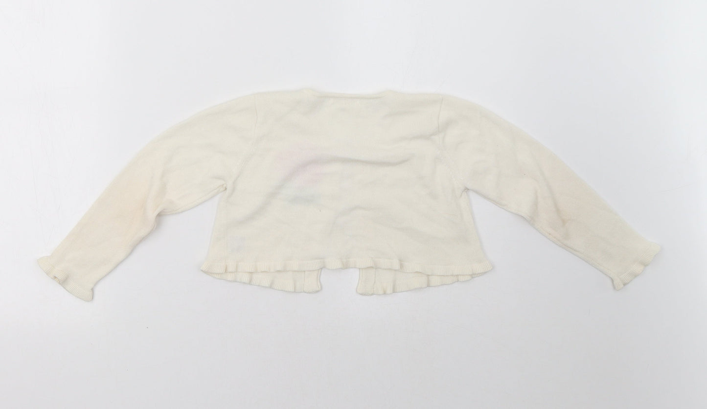 princess collection Girls White   Cardigan Jumper Size 6 Years