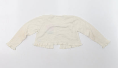 princess collection Girls White   Cardigan Jumper Size 6 Years
