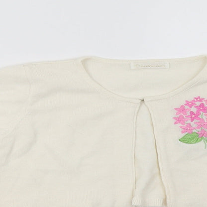 princess collection Girls White   Cardigan Jumper Size 6 Years